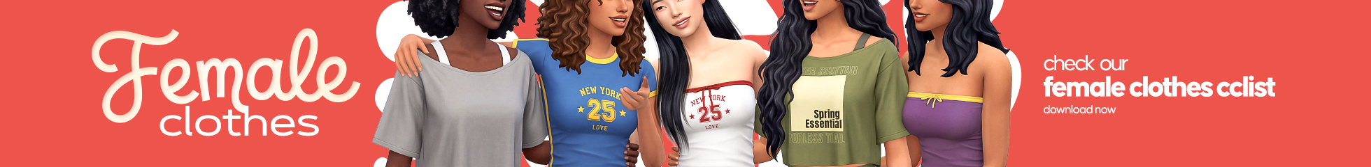 Sims 4 Female Clothes CC - Upgrade your wardrobe with the best Sims 4 Female Clothes CC of %YEAR! Download trendy coquette dresses, urban streetwear, and chic Maxis Match basics. Featuring high-quality, base-game compatible Alpha and MM fashion for all styles.