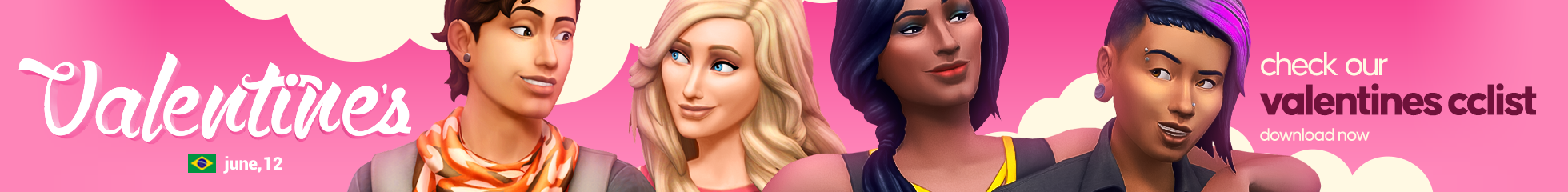 Sims 4 Valentine's Day / Brazil - Sims 4 Valentine's Day CC - Brazil June, 12