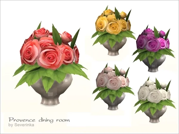 Rose in vase by thesimsresource - The Sims 4 Custom Content