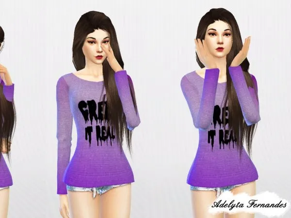 Suéter Purple - The Sims 4 Custom Content