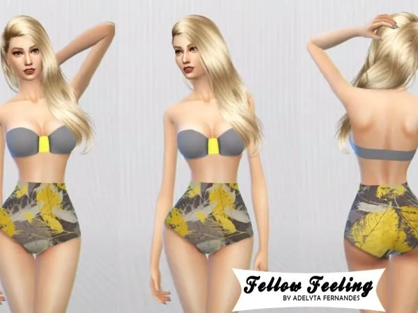 Biquíni Vintage Folhas - The Sims 4 Custom Content