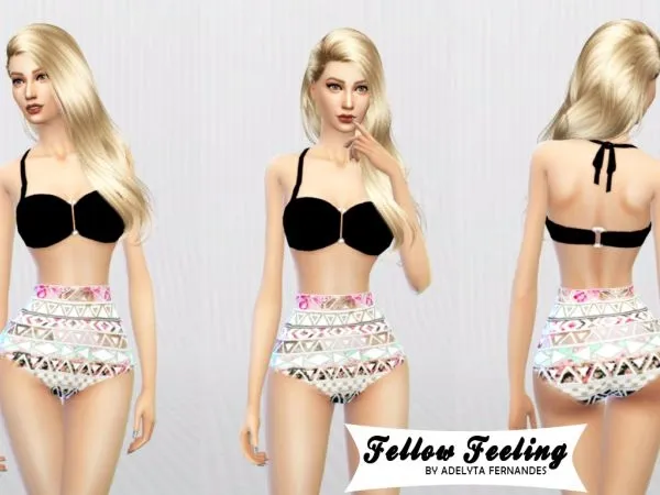 Biquíni Vintage Étnico - The Sims 4 Custom Content