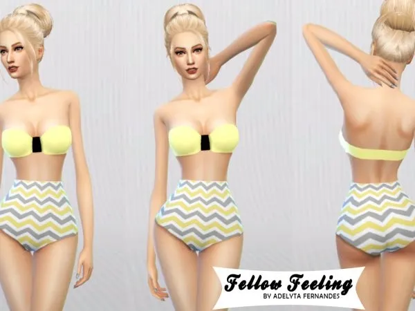 Biquíni Vintage Listrado - The Sims 4 Custom Content