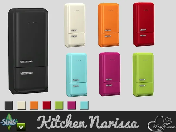 Kitchen Narissa Refrigerator by thesimsresource - The Sims 4 Custom Content