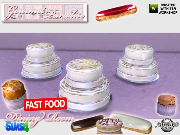 gourmet paradise vanilla cake by thesimsresource - The Sims 4 Custom Content