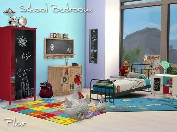 School Bedroom - The Sims 4 Custom Content