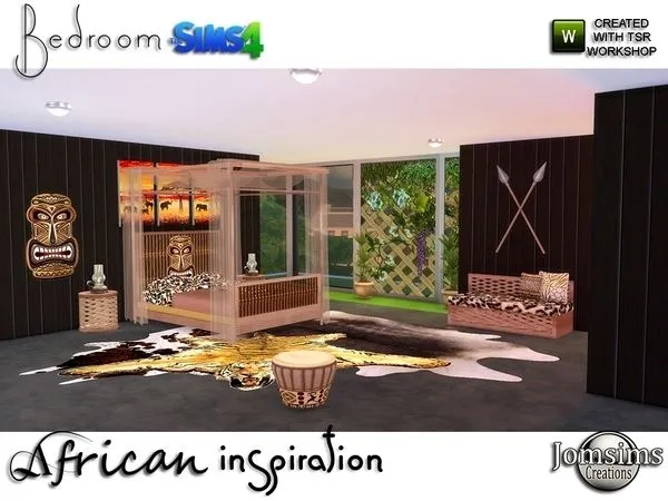 African Inspiration Bedroom - The Sims 4 Custom Content