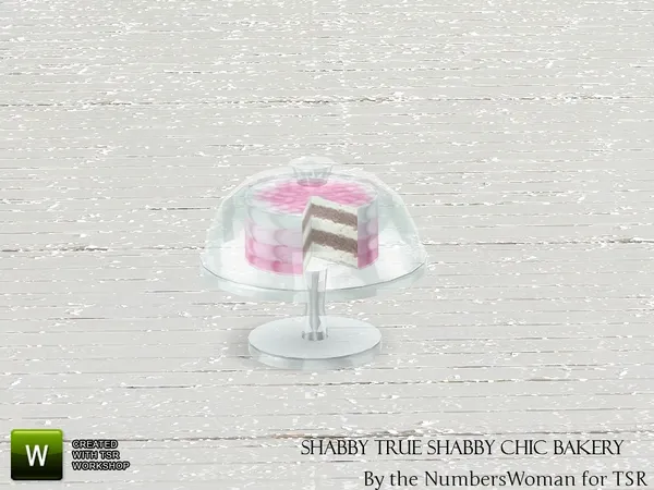 Shabby Chic True Shabby Bakery Glass Cake Stand by thesimsresource - The Sims 4 Custom Content
