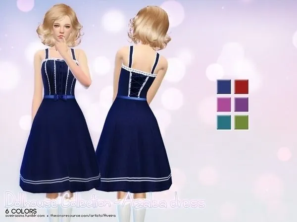 Vestido Dollhouse Collection Azalea - The Sims 4 Custom Content