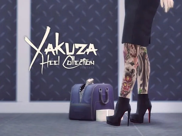 Yakuza Heel Collection Ankle Boot - The Sims 4 Custom Content