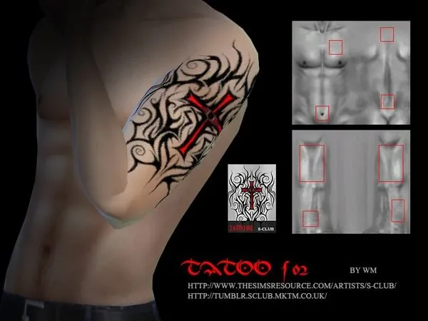 Mix S Club WM Tattoo all body 02 - The Sims 4 Custom Content