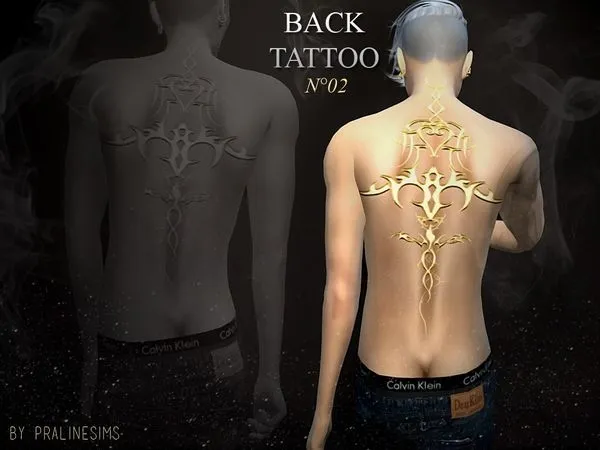 Mix Back Tattoo N02 - The Sims 4 Custom Content