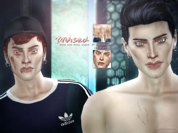 BRUISED Face Body Scars - The Sims 4 Custom Content