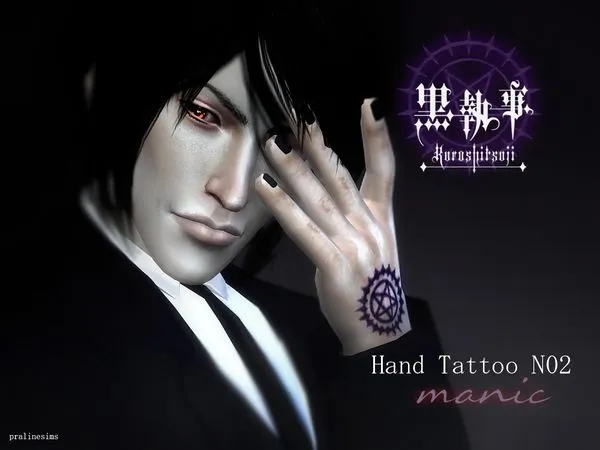 Mix Hand Tattoo MANIC Black Butler - The Sims 4 Custom Content