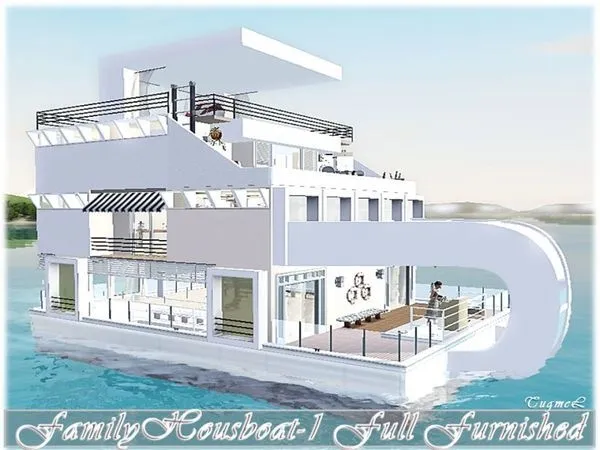 Moderna Houseboat 01 [Full - The Sims 3 Custom Content