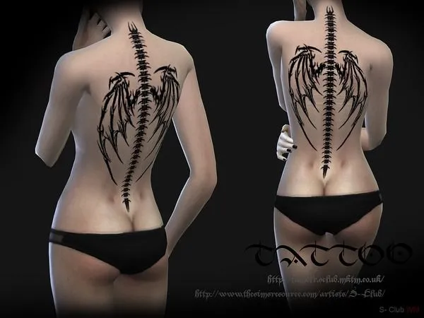 Mix S Club WM Tattoo back 01 - The Sims 4 Custom Content