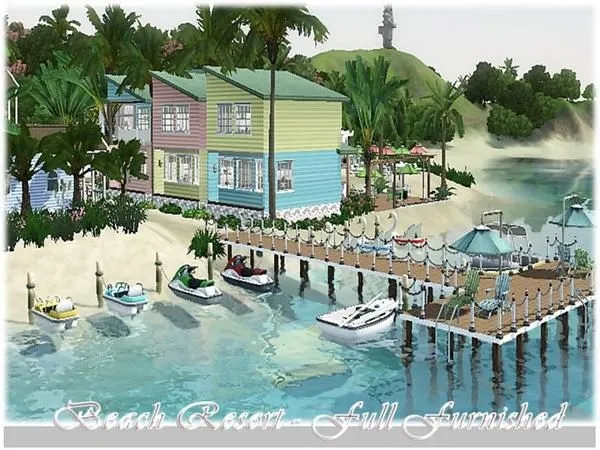 Beach Resort 01 [Full Furnished] - The Sims 3 Custom Content