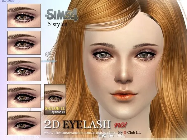 S Club LL eyelash 01 - The Sims 4 Custom Content