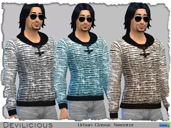 Sweater Urban Classic - The Sims 4 Custom Content