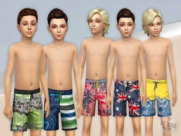 Shorts Swim Collection B01 - The Sims 4 Custom Content