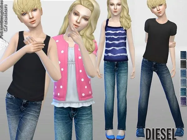 Jeans PZC Diesel Original for Kids - The Sims 4 Custom Content