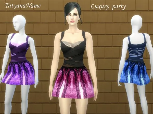 Vestido TatyanaName Luxury Party v2 - The Sims 4 Custom Content
