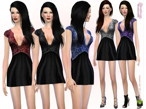 Vestido Starmap Party - The Sims 4 Custom Content