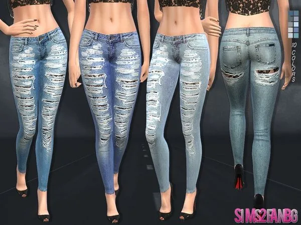 Jeans 81 Ripped Skinny - The Sims 4 Custom Content