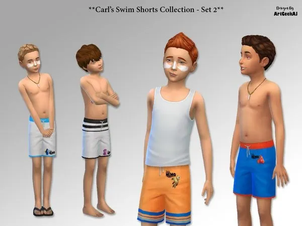 Shorts Carl's Swim Set 1 - The Sims 4 Custom Content