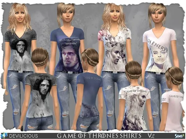 Camisas Game Of Thrones v2 - The Sims 4 Custom Content