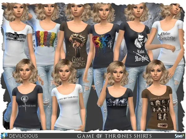 Camisas Game Of Thrones - The Sims 4 Custom Content