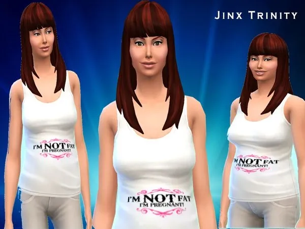 Top I am not fat I am Pregnant - The Sims 4 Custom Content