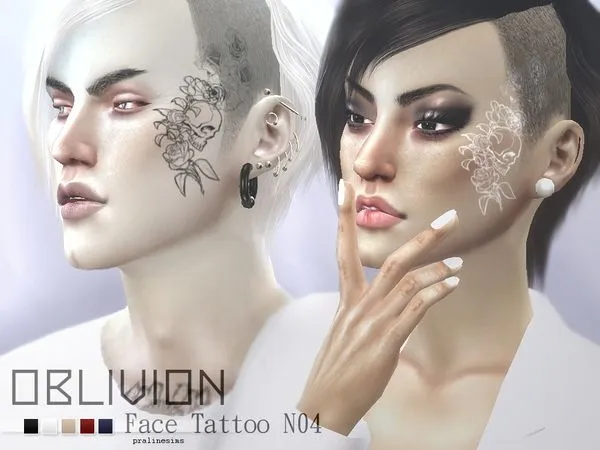 Mix Oblivion Face Tattoo N04 - The Sims 4 Custom Content