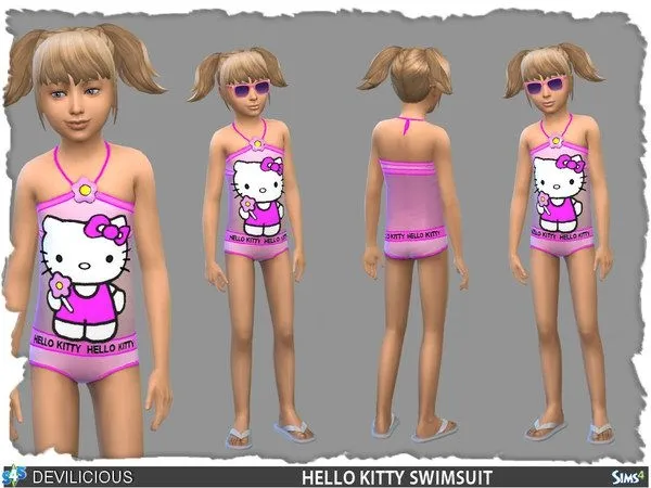 Maiô Hello Kitty - The Sims 4 Custom Content