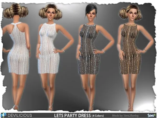 Vestido Let's Party - The Sims 4 Custom Content