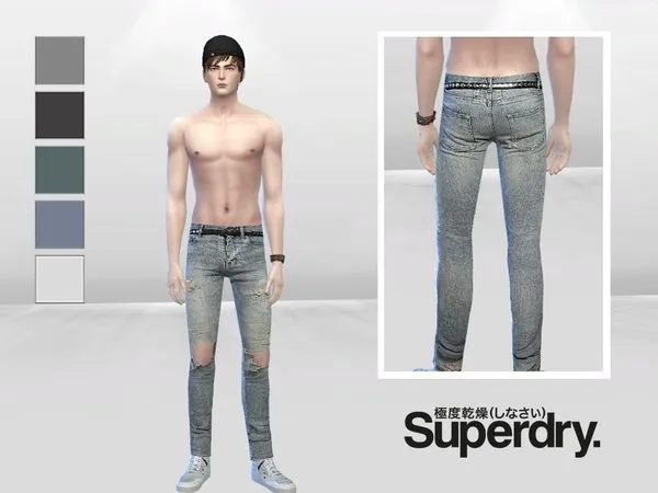 Jeans Moon Rocket Destroyed Denim - The Sims 4 Custom Content