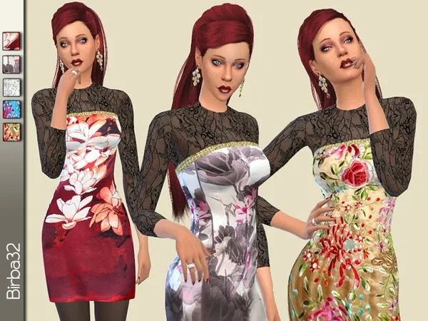 Vestido China Silk - The Sims 4 Custom Content