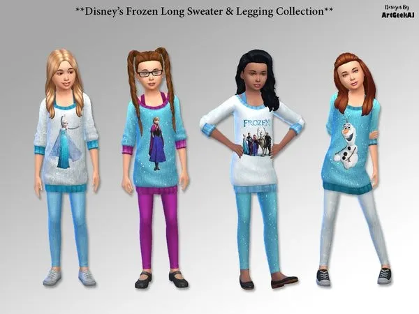Sweater Disney's Frozen Long - The Sims 4 Custom Content