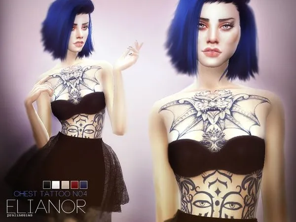 Mix Elianor Chest Tattoo N04 - The Sims 4 Custom Content