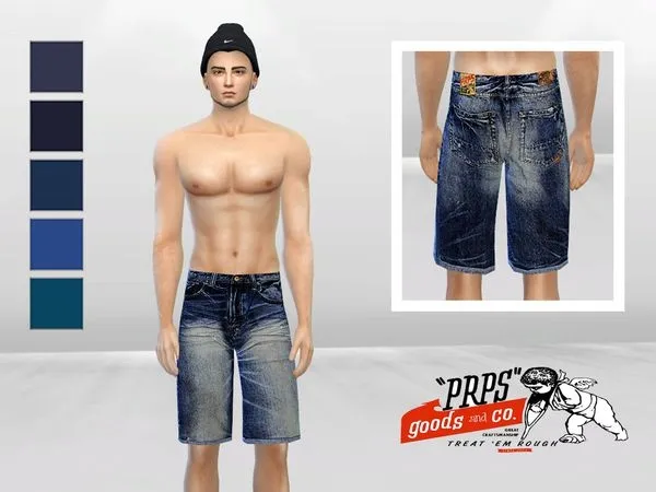 Big Fade Urban Denim Short - The Sims 4 Custom Content