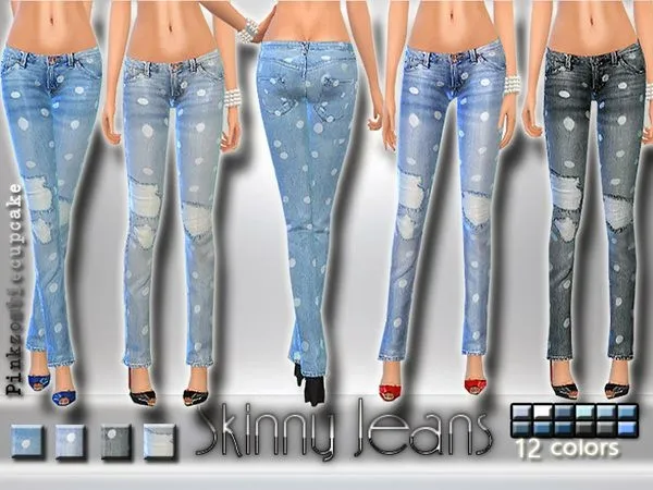 Jeans Skinny With Dots - The Sims 4 Custom Content