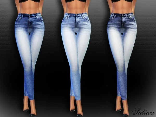 Jeans High Waisted Realistic Skinny - The Sims 4 Custom Content