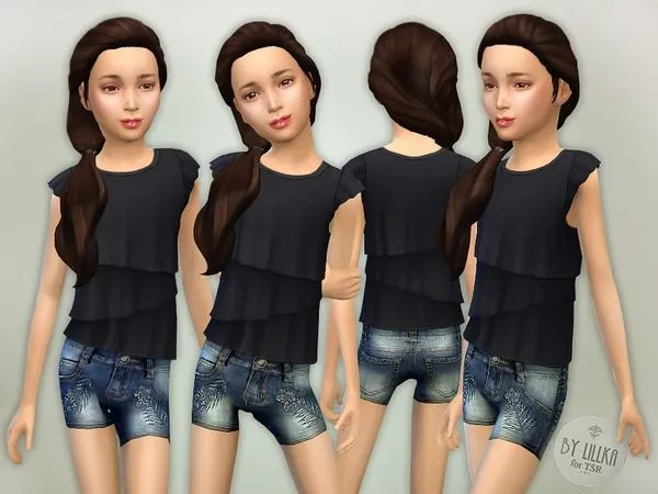 Shorts Denim With Embroideries - The Sims 4 Custom Content