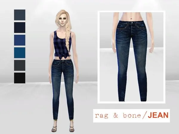 Jeans Sasha Skinny Denim - The Sims 4 Custom Content
