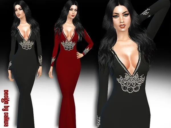 Vestido Golden Prom - The Sims 4 Custom Content