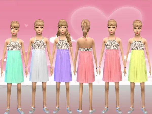Vestido Girl Sequin Detail Party - The Sims 4 Custom Content