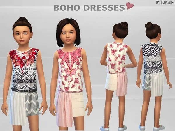 Vestidos Boho - The Sims 4 Custom Content
