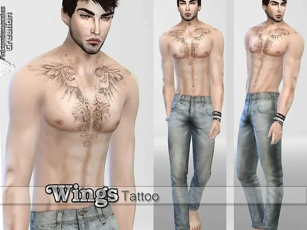 Mix PZC Wings Tattoo - The Sims 4 Custom Content