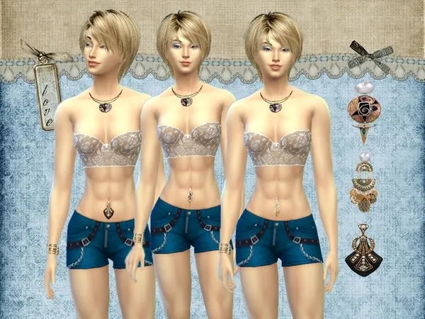 Mix Copper and gold belly rings - The Sims 4 Custom Content