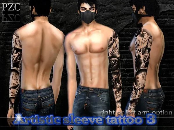 Mix Artistic Full Sleeve Tattoo 3 - The Sims 4 Custom Content